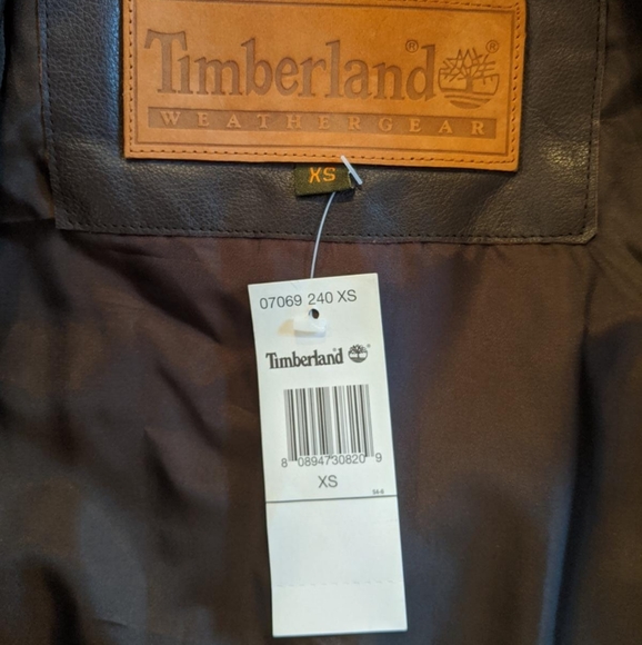 Timberland Chocolate Brown Leather Jacket NWT - Picture 4 of 10